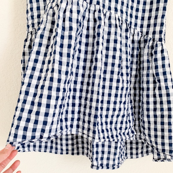 Navy Plaid Dress Sz M - Picture 4 of 5